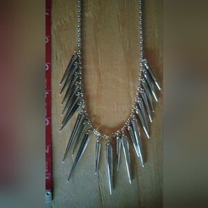 Chic Silver Spike Necklace